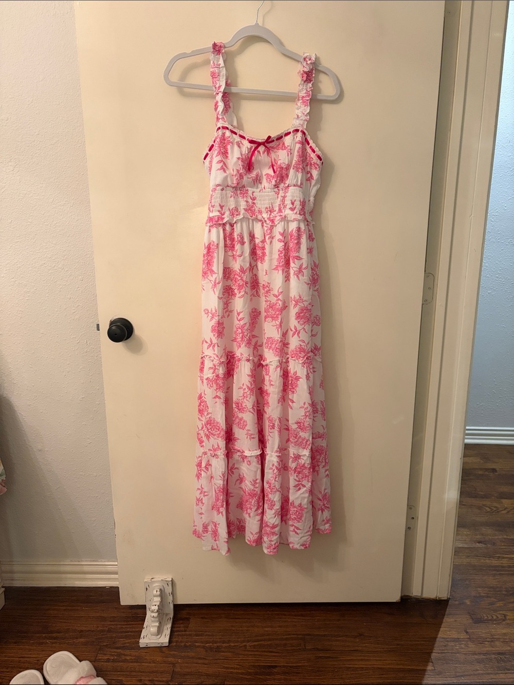 Inspired Hearts Pink Floral Print maxi dress
